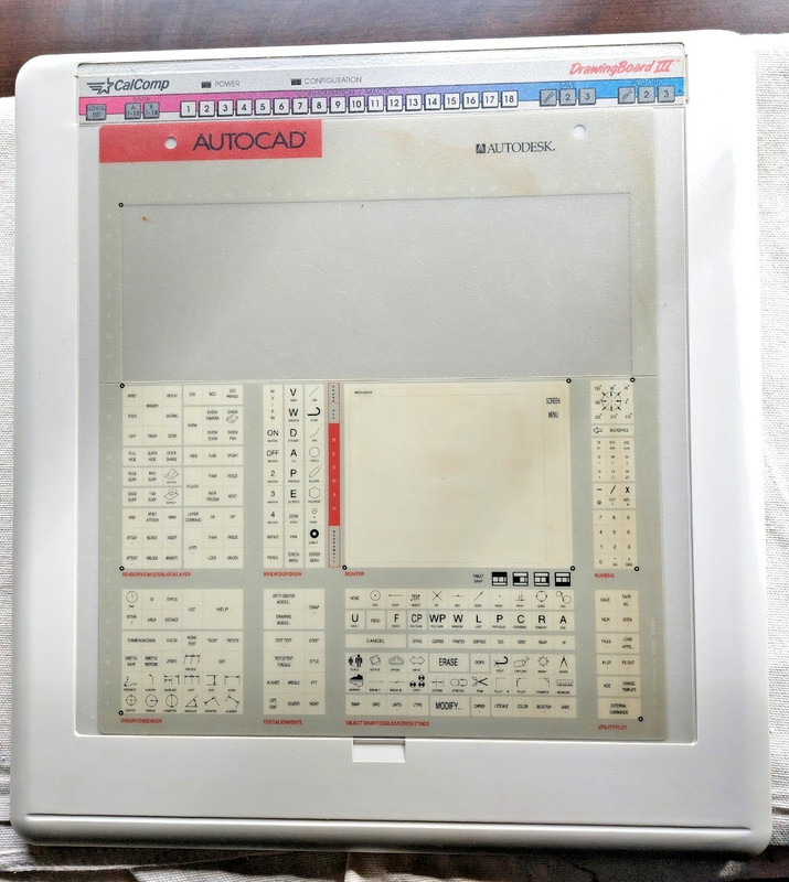 CalComp Drawing Board III Graphics Digitizer Tablet Model 34120 AS-IS w/mouse