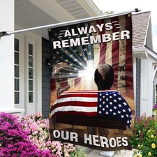 Always Remember Our Heroes Flag 3x5 Ft Outdoor Double Sided Large Memorial Day F