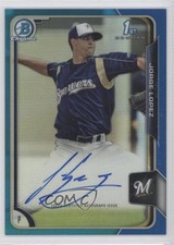 2015 Bowman Chrome Prospects Blue Refractor 65/150 Jorge Lopez #BCAP-JL Auto 0b5