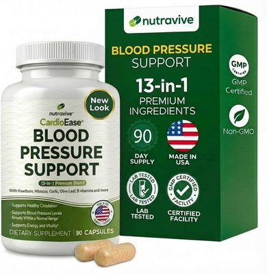 13-In-1 Heart Health Supplement   Supports Healthy Circulation & Blood Pressure 