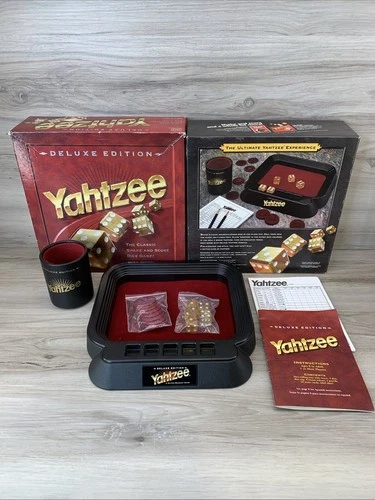 VTG Deluxe Yahtzee Board Game Felt Tray Edition Milton Bradley 1997 - No Pencils