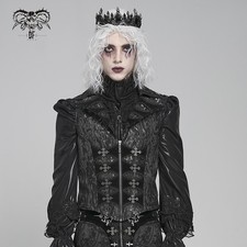 Devil Fashion Gothic Men Black Gray Retro Patterned Swallowtail Waistcoat