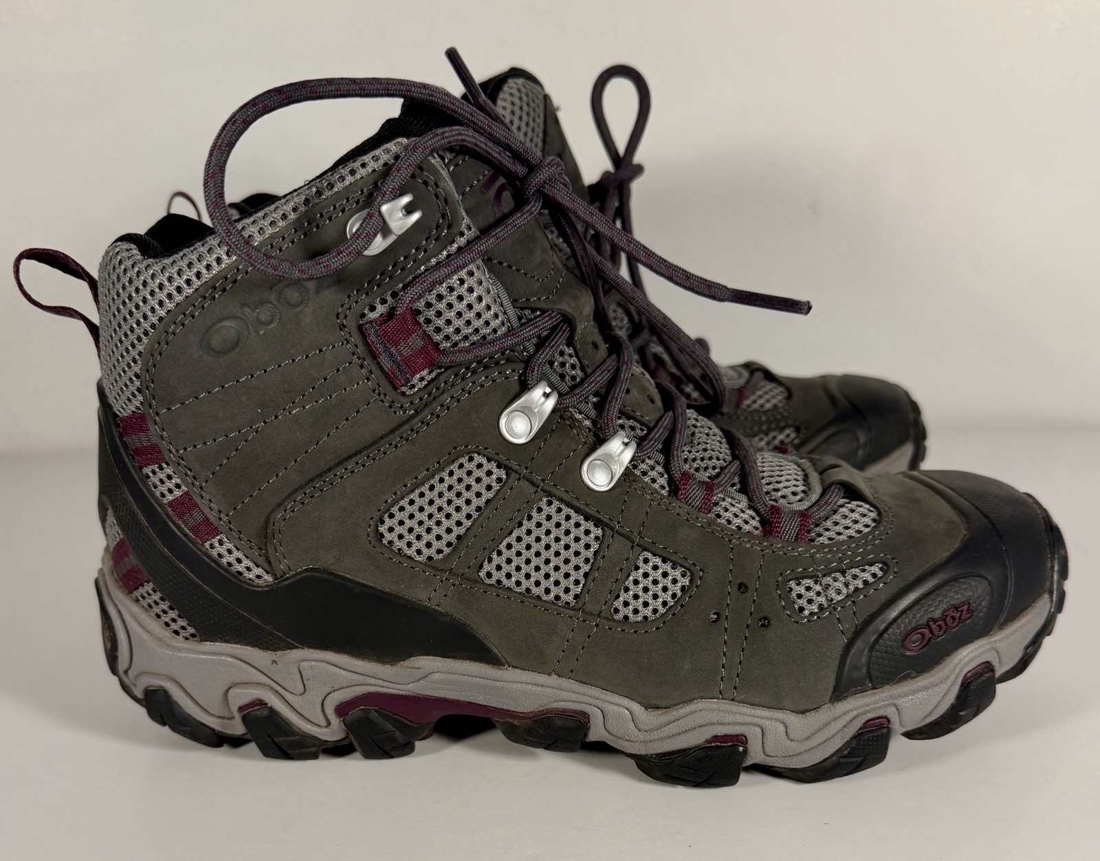 Oboz Bridger BDRY Mid Waterproof Boots Women’s Size 10 Hiking Trail Gray EUC