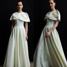 Custom Temperament Jersey Evening Dress Exquisite Crew Neck Shawl Sleeveless