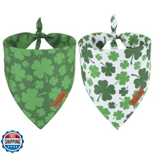 PTDECOR St. Patrick's Day Dog Bandana, Reversible Dog Scarf, Multi Size Offer