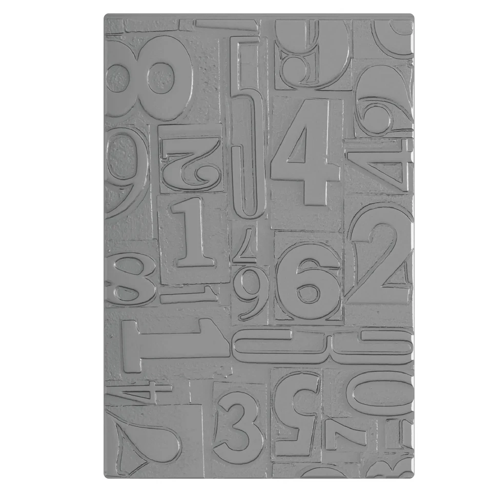 Sizzix 3-D Texture Fades Embossing Folder Numbered Large/A5 by Tim Holtz  : Octo - Image 2 of 4