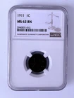 1911 Lincoln Wheat Cent NGC MS62 BN Brown 1C