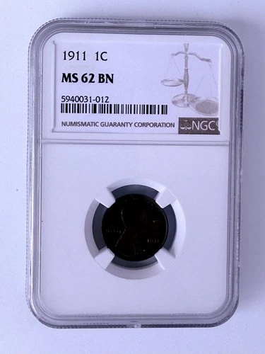 1911 Lincoln Wheat Cent NGC MS62 BN Brown 1C