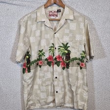 Vintage RJC Hawaiian Shirt Large Made In USA Aloha Floral Tiki Camp