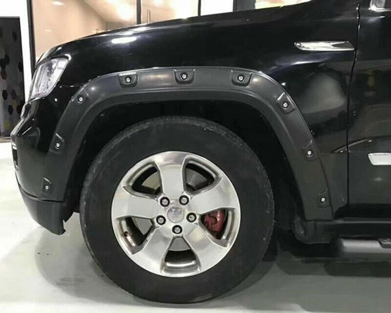 Kit de carrocería ancha para Jeep Grand Cherokee 2011-21 negro guardabarros llamaradas rueda arco 6x Foto 2 de 4