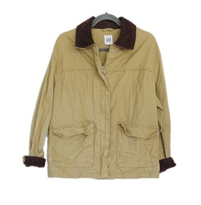 Gap Y2K Tan Barn Jacket Farm Full Zip & Snap w/Corduroy Collar Men s/ Women's M