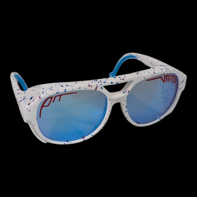 #ad Pit Viper Sunglasses Vanilla Ice White Blue Lenses Plastic Aviator $39.10