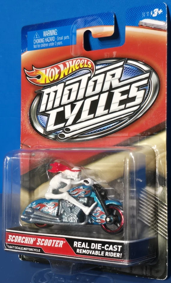 Hot Wheels Scorchin' Scooter Motocicleta 2012 con motocicletas motocicletas tarjeta usada Foto 2 de 4