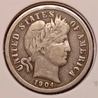 1904 BARBER DIME -- nice Very Good+ (VG+)