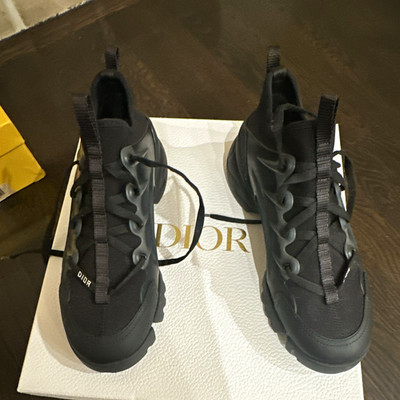 Dior D-Connect Black Low Top Lace-Up Sneaker Neoprene Cushioned