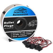 100 Count 3-Prong Triple Female Bullet Plugs 18 Gauge Continuous Wire Harness...