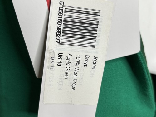 Neu 624 $ Ziege Jetson Wollkrepp Cocktailkleid apfelgrün Damen Large US 8 - Bild 8 von 10