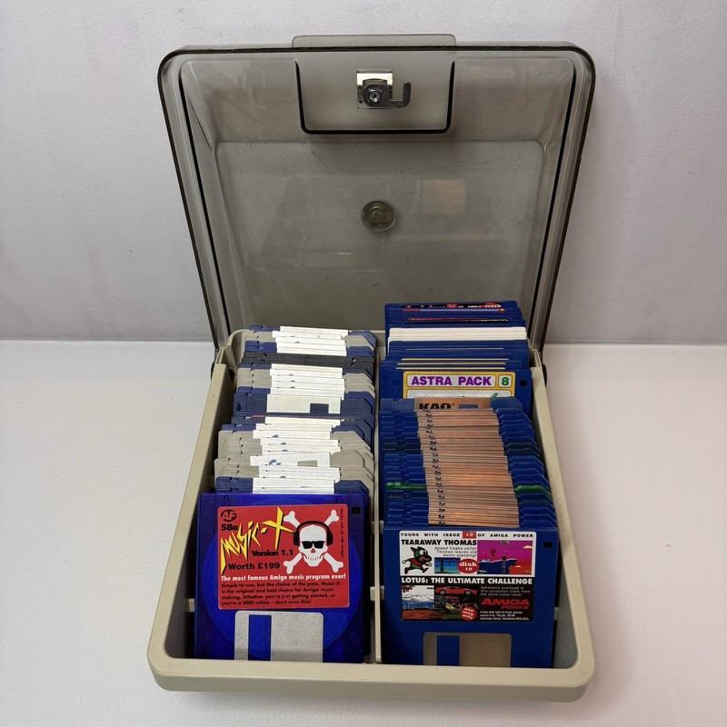 Amiga JobLot of Floppy Disk Games /Demos / Cover Disk Collection Bundle & Box