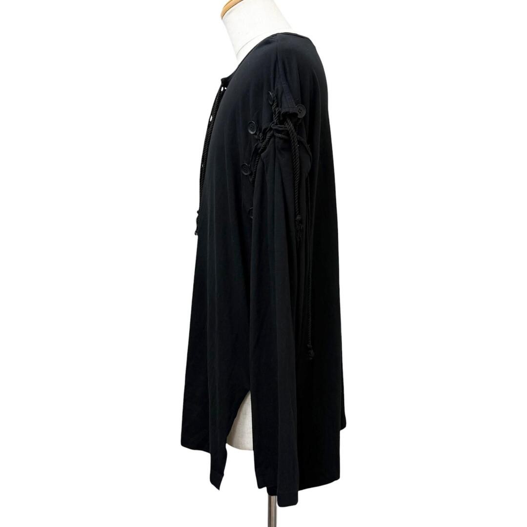 YOHJI YAMAMOTO POUR HOMME Lace Up Henley Long Sleeve Tee Black Size 3 View 3