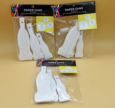 9pcs White Hanging Paper Fans Party Decorations Set Background Decor