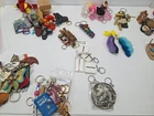 Huge Mixed Keychain Lot Coca Cola Barbie Vintage Souvenir NASCAR Plush USA