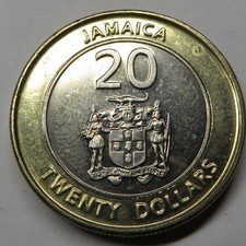 Jamaica 20 Dollars 2001 Bi-Metallic KM#182 UNC