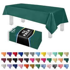 12 Pack Premium Disposable Plastic Tablecloth 54 Inch. x 108 Inch. Decorative...