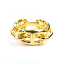 Excellent Condition HERMES Rugate Cha ne d Ancre GP Scarf Holder Scarf Ring Gold