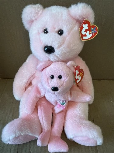 "RARE" Ty Beanie Buddy & Beanie Baby Mum the Bear Lot - Vintage MINT W/MINT TAGS