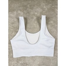 All in Motion Everyday Soft White Sports Bra Tank Top Racerback Athletic Size XS