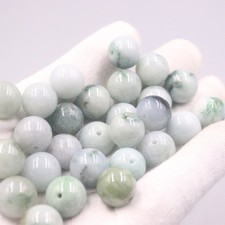 30pcs Natural Jade Grade A Jadeite 13mm Big Round Bead Loose Beads DIY Jewelry
