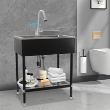Stainless Steel Sink, Free Standing Single Bowl Kitchen Sink, Sink for Kitchen
