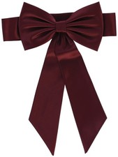 Satin Preformed Bow Adjustable Sash Belt Burgundy L/Girls 7-12