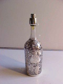 Decorative Bottle Pint Size with Silver Colour Applied Metal Decoration (AS)