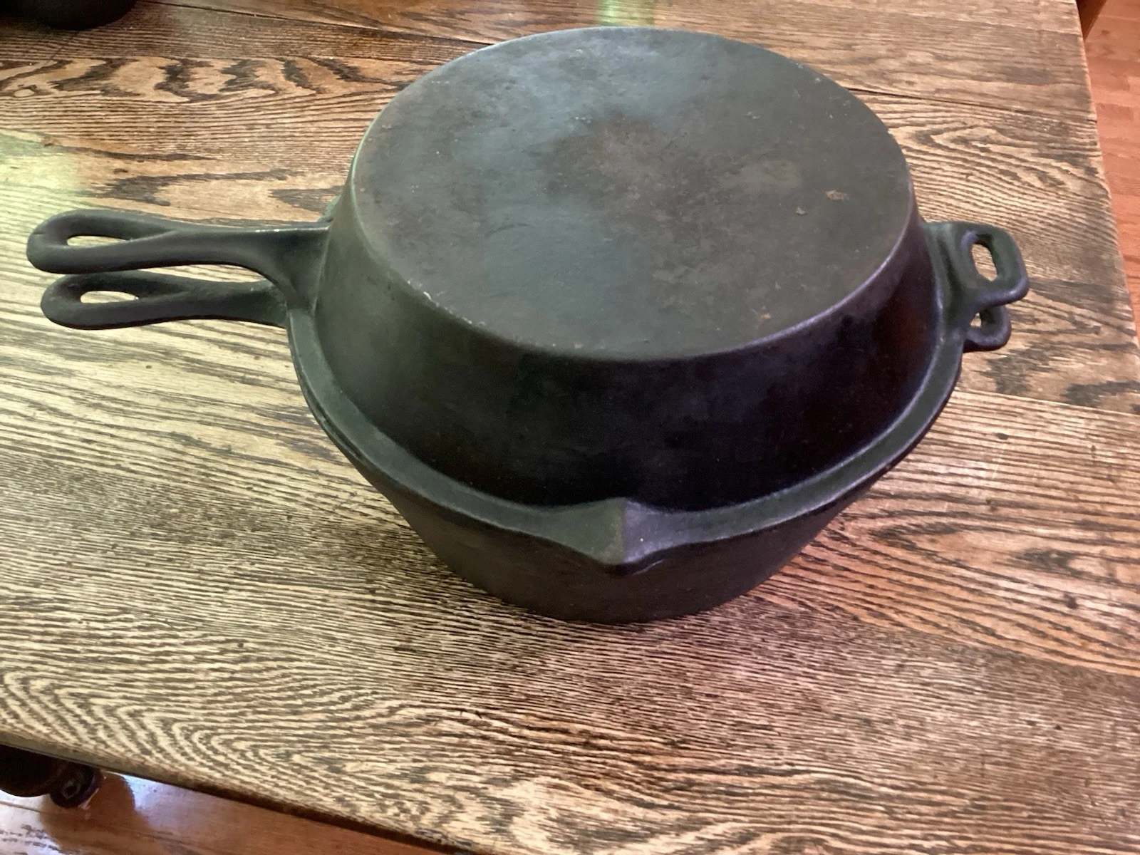 Jones Machining & Foundry Co. Chattanooga, TN Cast Iron 2 Pc Combo Cooker EUC