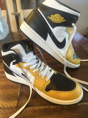 Nike Air Jordan 1 Mid Yellow Ochre White Black DQ8426-701 Men s Size 8 No Box