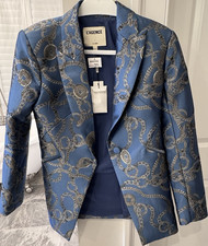 LAGENCE Womens Blue metallic Chain Print Line...