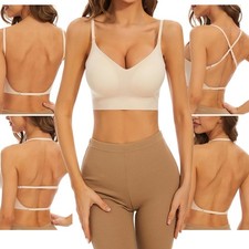 Low Back Bra for Women Wirefree Seamless Bra Backless Multiway Straps Lg