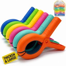 Large Beach Towel Clips for Beach Chairs, 6 Pcs Heavy Duty Towel Holder for C...