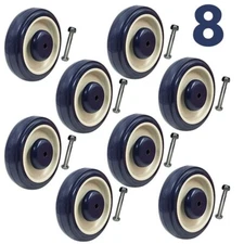 Set of 8 wheels | 5" Diameter wheels for Shopping Cart | Nuts and Bolts included