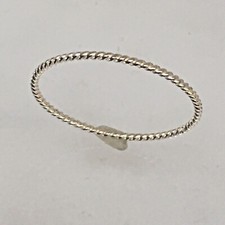 Braided 925 Sterling Silver Ring Plain Wedding Band 1mm Wide Sizes 4-10