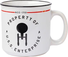 Star Trek NCC-1701 Property of the USS Enterprise Ceramic Camper Mug, 20 Ounces 