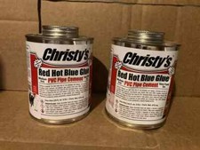 Christy's Red Hot Blue Glue PVC Cement 16oz  NEW, BUT DENTED 