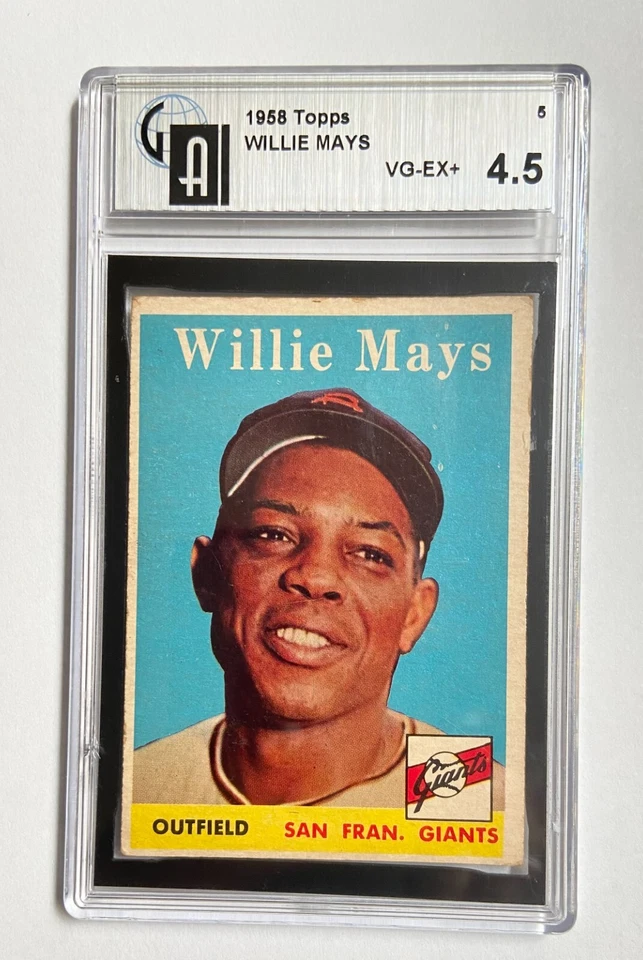 1958 Topps - Willie Mays #5 GIANTS HOF GAI - Autenticación global 4,5 - En muy buen estado/excelente+ Foto 2 de 4
