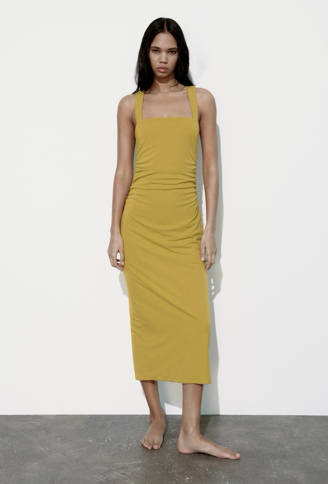 ZARA DRAPED OPEN BACK DRESS SIZE M