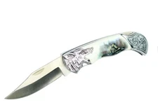 7.25" Tactical Survival Folding Knife Pocket Camping Hunting Outdoor Knives Wolf