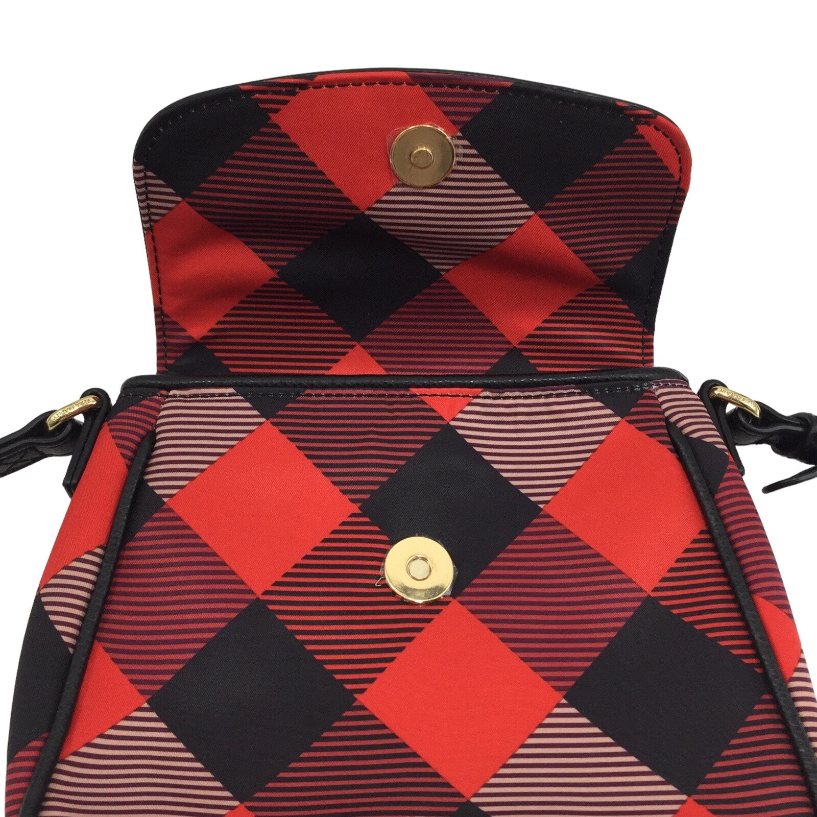 Mini borsa a tracolla Vera Bradley donna piccola a scacchi di bufalo rosso nero