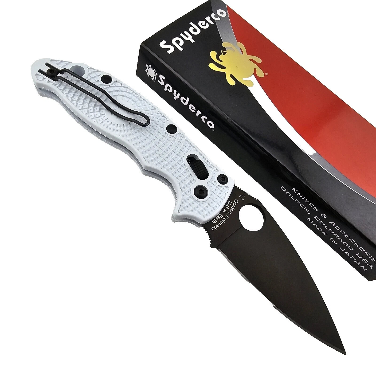 Spyderco White Ambidextrous Collectible Knives, Swords, Blades, Armors & Accessories