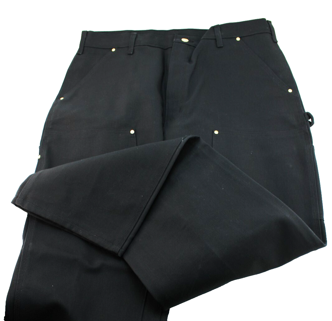 Carhart DOUBLE KNEE PANT LOOSE FIT 34×32 CARHARTT Men's Size 44 x 34 Loose Fit Double Knee Black Firm Duck