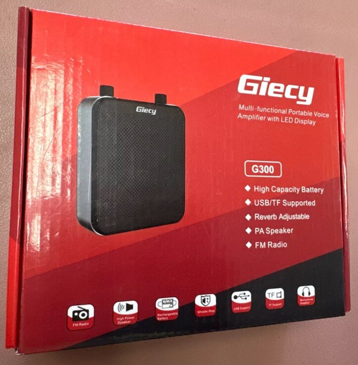 Giecy G300 Voice Amplifier Portable Rechargeable PA System FM Radio